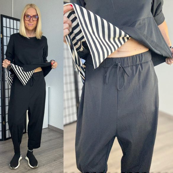 Wendy Trendy ülepes nadrág 800017 - fekete