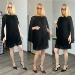 Cute pliszírozott ruha1534-fekete