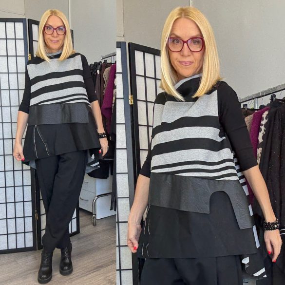 Mitica ujjjatlan, csíkos mellény 8980 - szürke