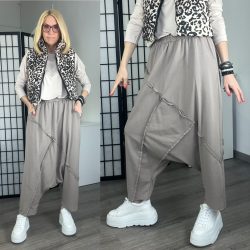 SUN mélyülepes pamut nadrág6318-taupe