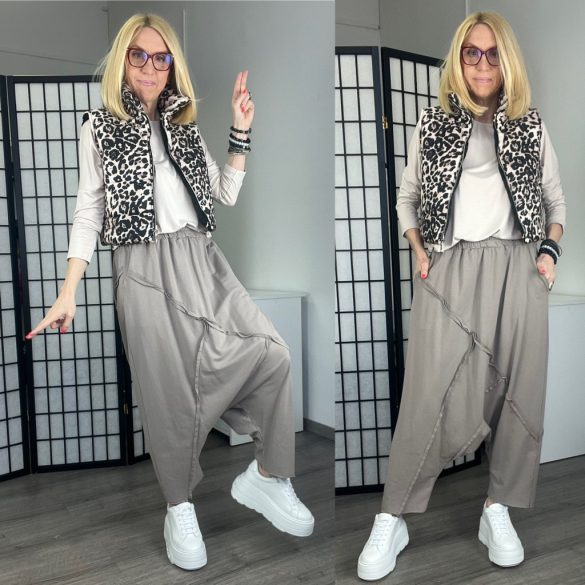 SUN mélyülepes pamut nadrág6318-taupe