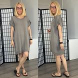 Vibe pamut viszkóz basic tunika 23118 - taupe