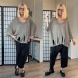 Athena 3/4-es ujjú kötött felső - taupe