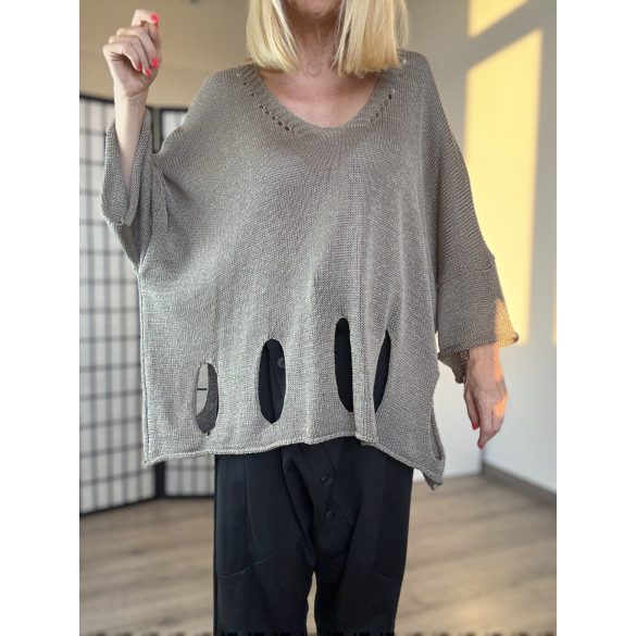 Athena 3/4-es ujjú kötött felső - taupe