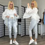 S Woman virágos farmer SW 1360-világosszürke