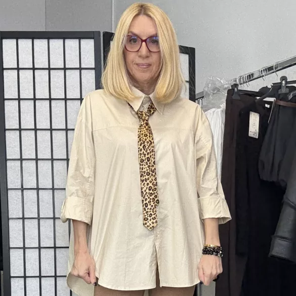 Ocelot mintás nyakkendő - fekete