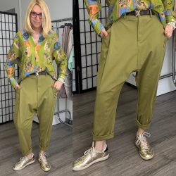 SUN ülepes cipzáros nadrág 6358 - zöld