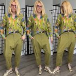 SUN ülepes cipzáros nadrág 6358 - zöld