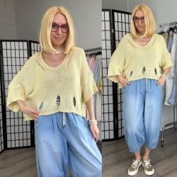 Daniella kötött felső 72794-sárga