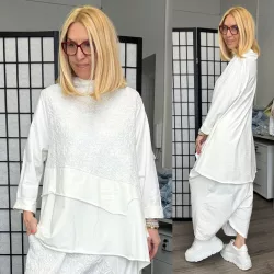 Vintage pamut tunika 3271-törtfehér