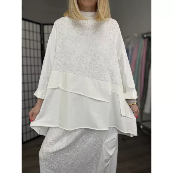 Vintage pamut tunika 3271-törtfehér