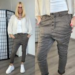 Melly ülepes elasztikus nadrág 8197A-4 - csokibarna