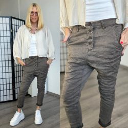 Melly ülepes elasztikus nadrág 8197A-4 - csokibarna