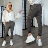 Melly ülepes elasztikus nadrág 8197A-4 - csokibarna