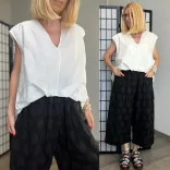 Wendy Trendy V kivágású buggyos felső250667-fehér