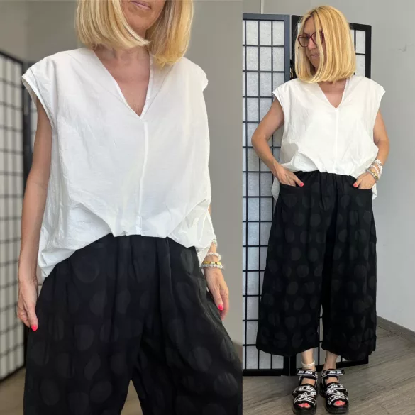 Wendy Trendy V kivágású buggyos felső250667-fehér