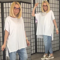 Ellis lézervágott basic pamut tunika24111-fehér