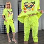 Sunflower gumis derekú elasztikus térdnadrág 210088 - neon sárga