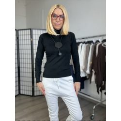   Linda hosszú nyaklánc fa elemekkel, mágneses zárral- fekete