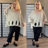 Athena 3/4-es ujjú kötött felső - bézs