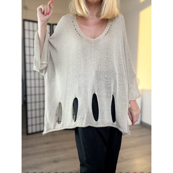 Athena 3/4-es ujjú kötött felső - bézs