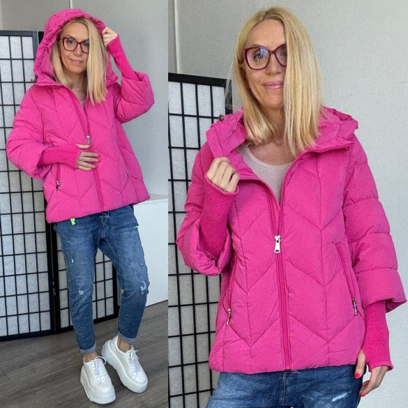 Monaco pufidzseki csillogós mintával, gumírozott ujjal 2902 - pink