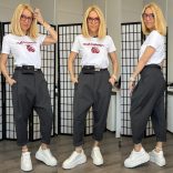 SUN ülepes nadrág 6368 - sötétszürke