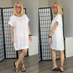 Vibe pamut viszkóz basic tunika 23118 - fehér