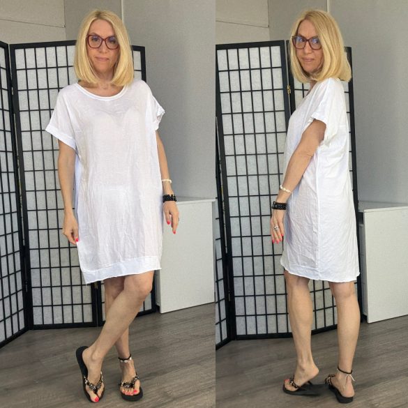 Vibe pamut viszkóz basic tunika 23118 - fehér