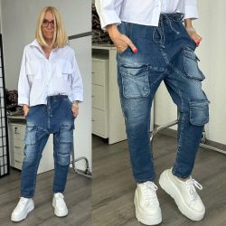 S Woman enyhén elasztikus ülepes elől zsebes farmer