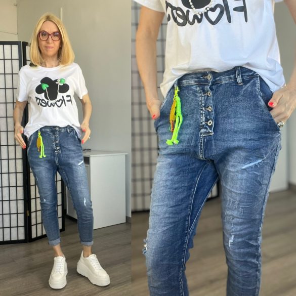 Melly ülepes farmer dísszel MC7191A - sötétkék