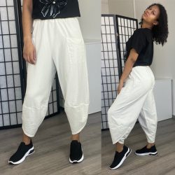 Astra zsebes pamut nadrág-törtfehér