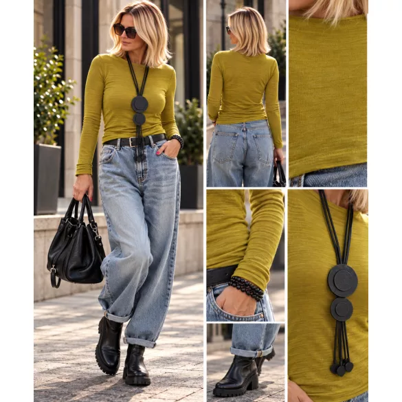Cashmere hosszúujjú aláöltöző-sárga