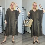 USee viszkóz lenge nyári ruha01171-csokibarna