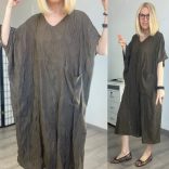 USee viszkóz lenge nyári ruha01171-csokibarna