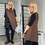 Mitica ujjjatlan tehénfoltos mellény 808017 - barna