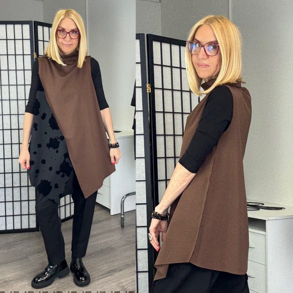 Mitica ujjjatlan tehénfoltos mellény 808017 - barna