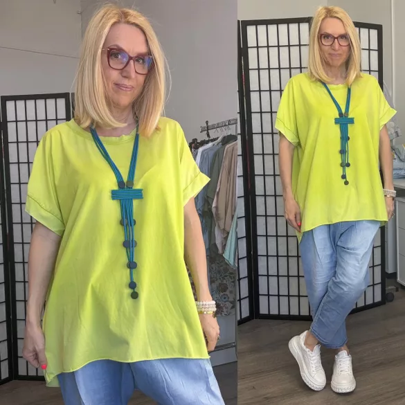 Cosma basic alul lézervágott tunika 24065 pisztácia zöld