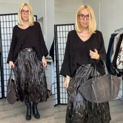 One V kivágású buklé pulver21673-csoki