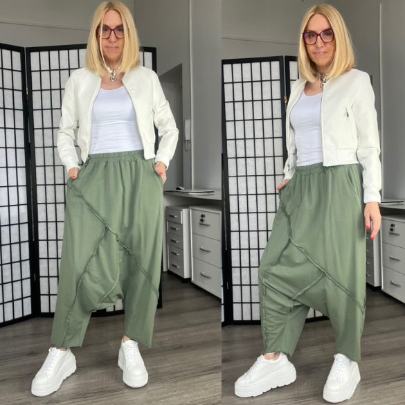 SUN mélyülepes pamut nadrág6318-khaki