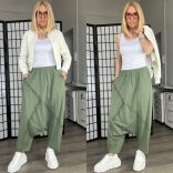 SUN mélyülepes pamut nadrág6318-khaki