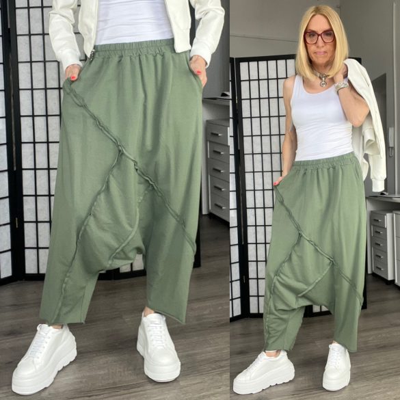 SUN mélyülepes pamut nadrág6318-khaki