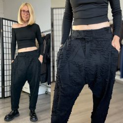 SUN Crash szaggatott ülepes nadrág 6426 - fekete