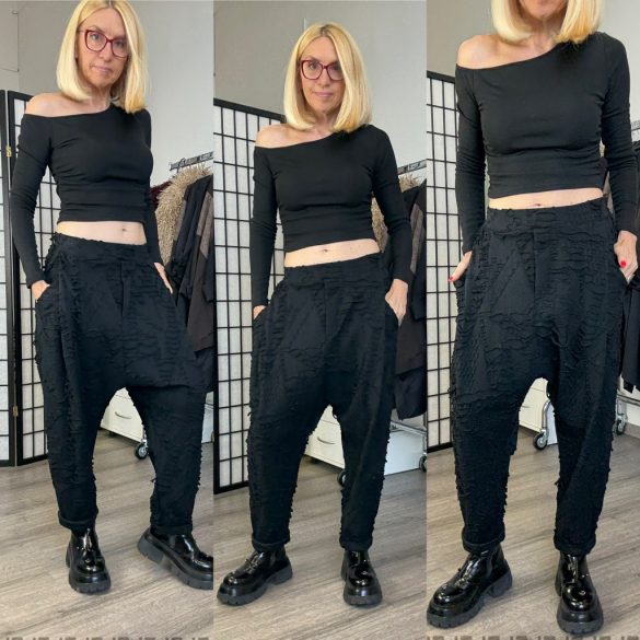 SUN Crash szaggatott ülepes nadrág 6426 - fekete