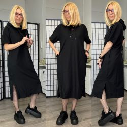 Britni kapucnis tenisz ruha  HM5009-fekete