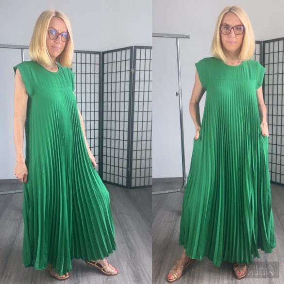 Liqui pliszírozott zsebes maxi ruha -benetton
