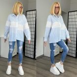 Lamiar csíkos vászon ing33010-világoskék