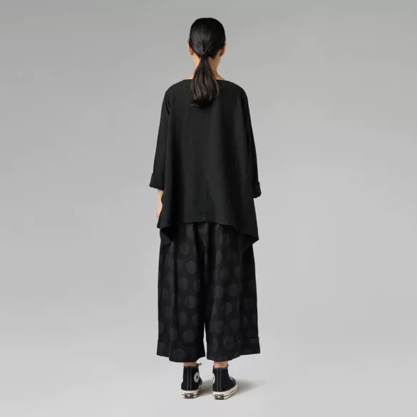 Wendy Trendy anyagában pöttyös bőszárú nadrág240551-fekete