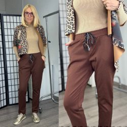 NC Rony gumis derekú megkötős nadrág6015-barna