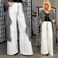 Meet To You elasztikus wide leg farmer MI25168-fehér